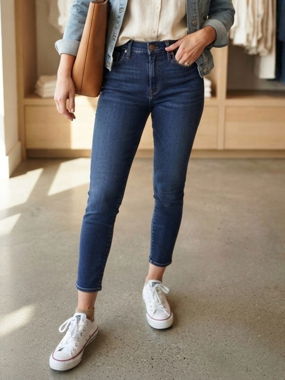 Good American | Good Legs Crop Jeans in Dark Blue | Sz 10/30